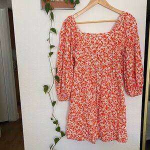 Vero Moda Red and White Floral Dress